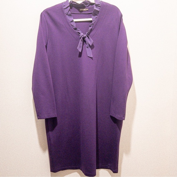 J. McLaughlin Durham Ruffle Neck Tie Dress - Picture 2 of 7